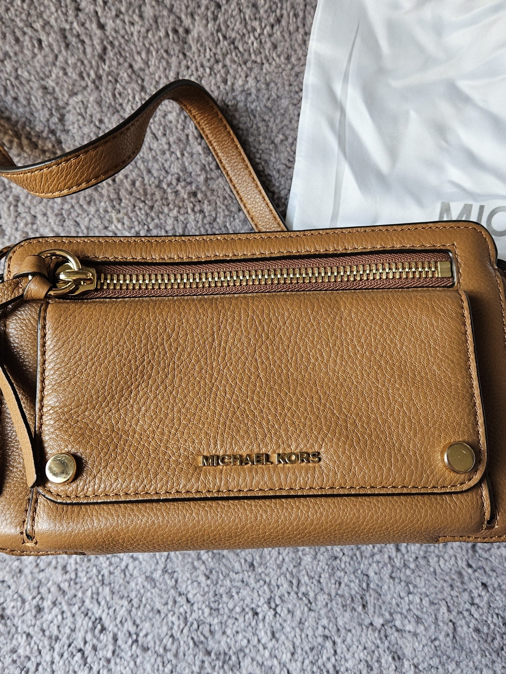 Michael Kors Tan Leather Crossbody Bag